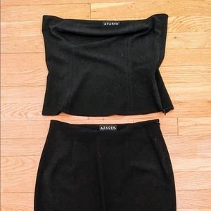 Black Two piece skirt and top.